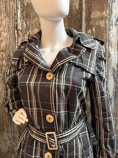 BeanPole Size Medium Black plaid Trenchcoat