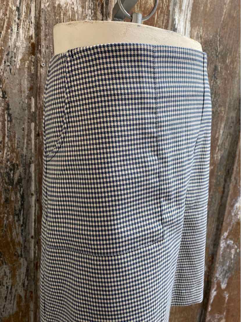 Loft Size 10 petite Blue Check Skirt