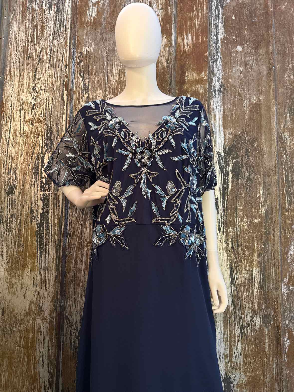 Adrianna Papell Size 22 Navy Evening Dress