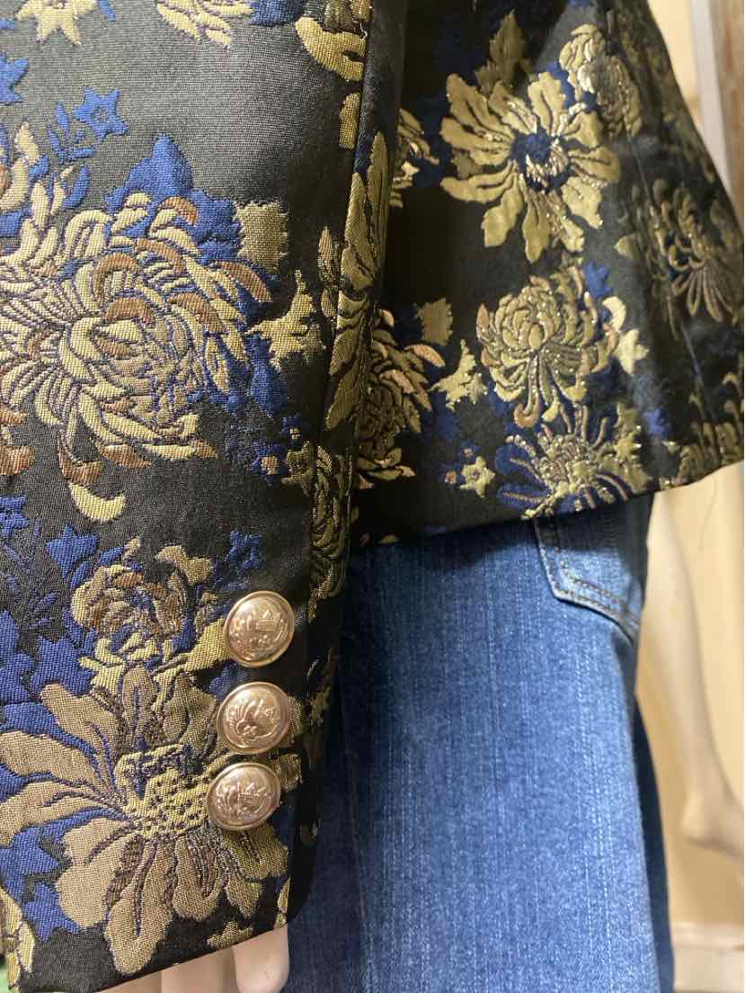 Venus Size 14 (Large) Blue/Gold Print Blazer