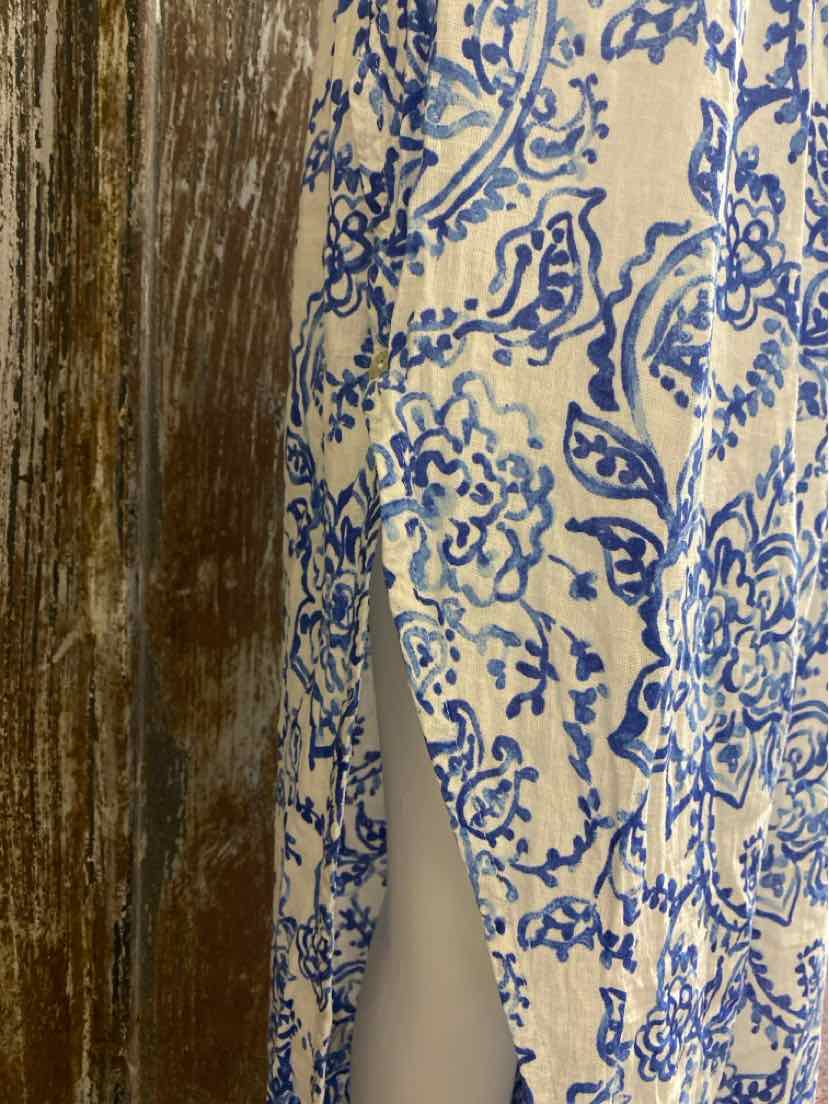 Caroline Constas Size Large Blue & White Two Piece Set