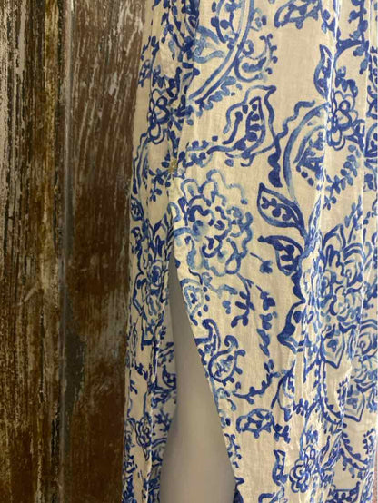 Caroline Constas Size Large Blue & White Two Piece Set