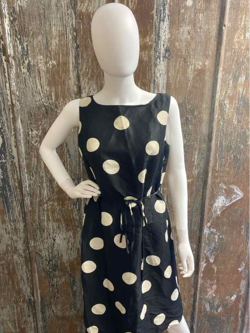 Talbots Size 8 (Medium) Black polka dot Vintage Dress