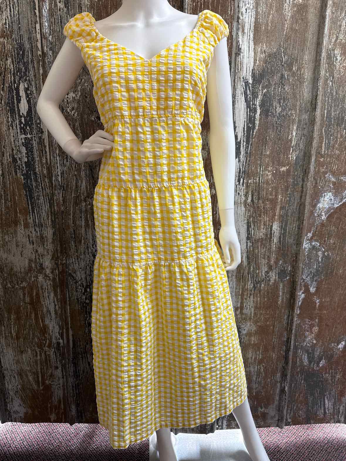 Old Navy Size Large Yellow Check Dress