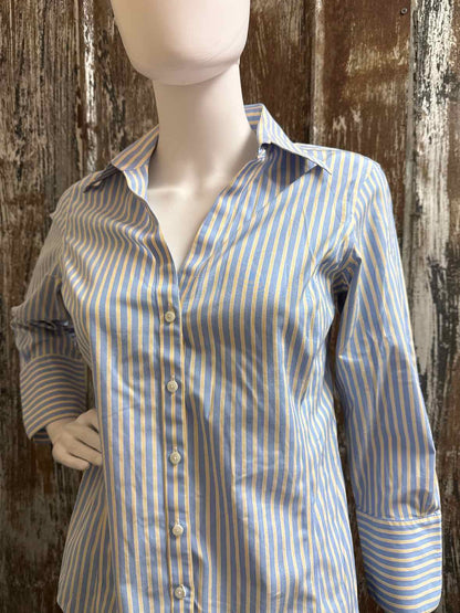Brooks Brothers Size 6 (Small) blue stripe tops