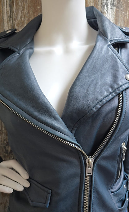 IRO Size 40 (Large) Blue Leather Jacket