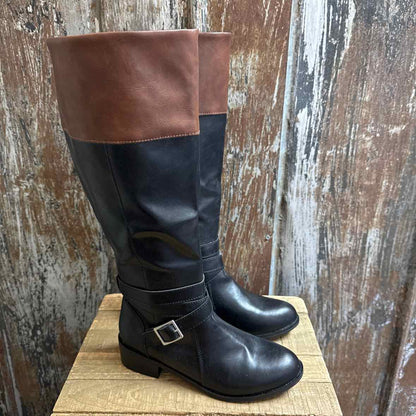 Arizona 8.5 Wide Calf Black/Brown Boots