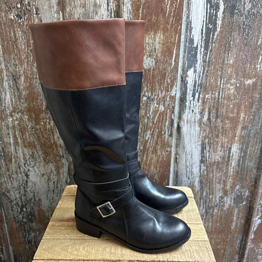 Arizona 8.5 Wide Calf Black/Brown Boots