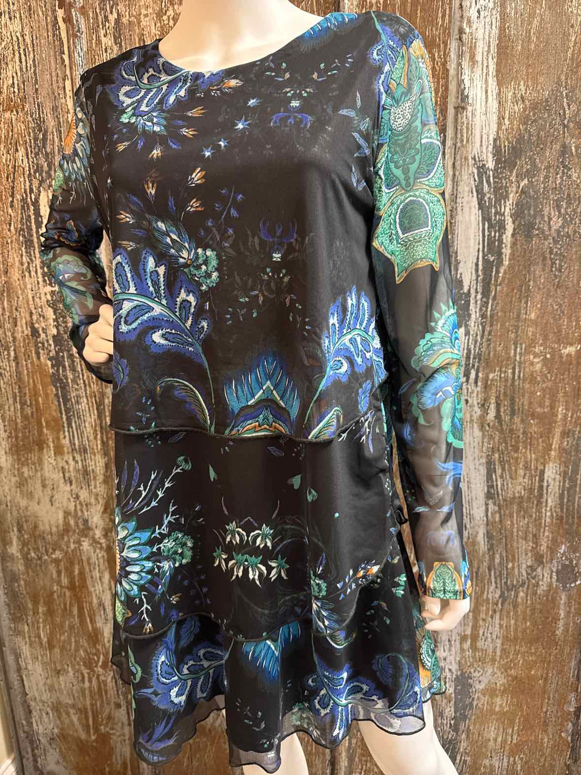 Desigual Size Extra Large Black Floral Print Dress