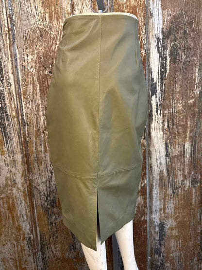 Bod & Christensen Size 8 Green Leather Skirt