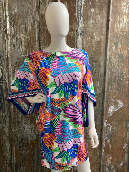Trina Turk Size 1X Pink/Blue Print Coverup