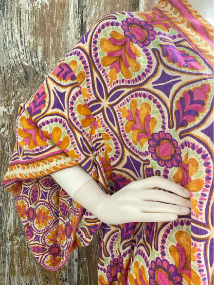 Haute Hippie Size small Purple & Orange Floral Kimono