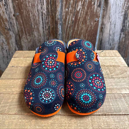 Scholl 8 Blue & Orange Print Shoes