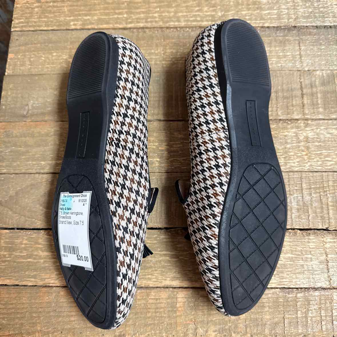 Kelly & Katie 7.5 Brown Herringbone Shoes