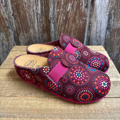 Scholl 8 Burgundy print Shoes
