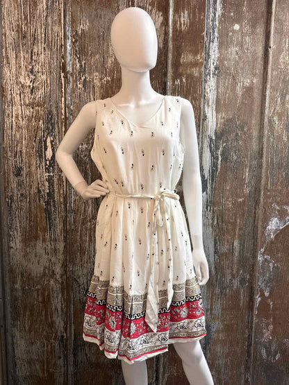 Loft Size 8 (Medium) White Print Dress