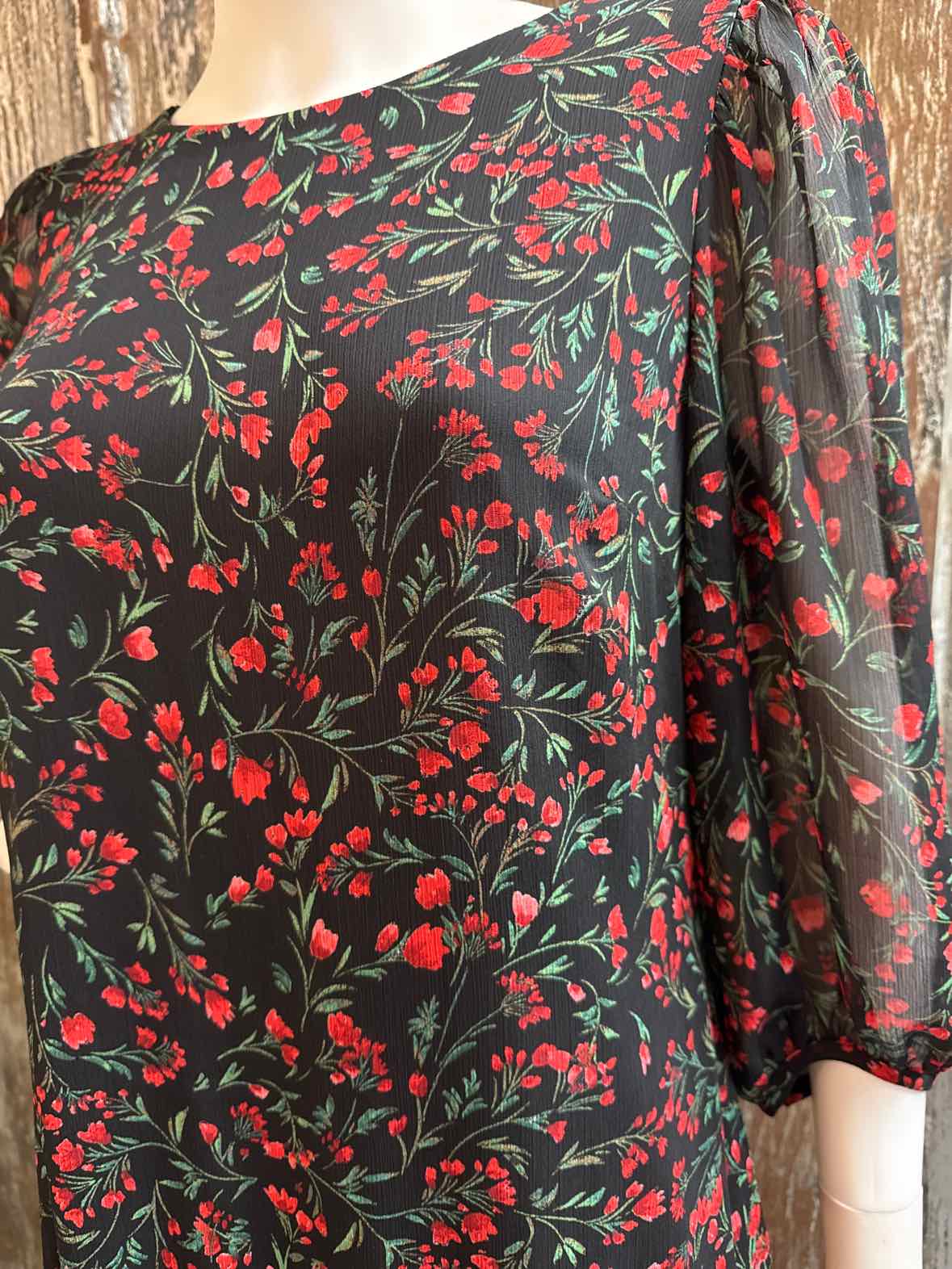 Calvin Klein Size 10 (Medium) Black & Red Dress