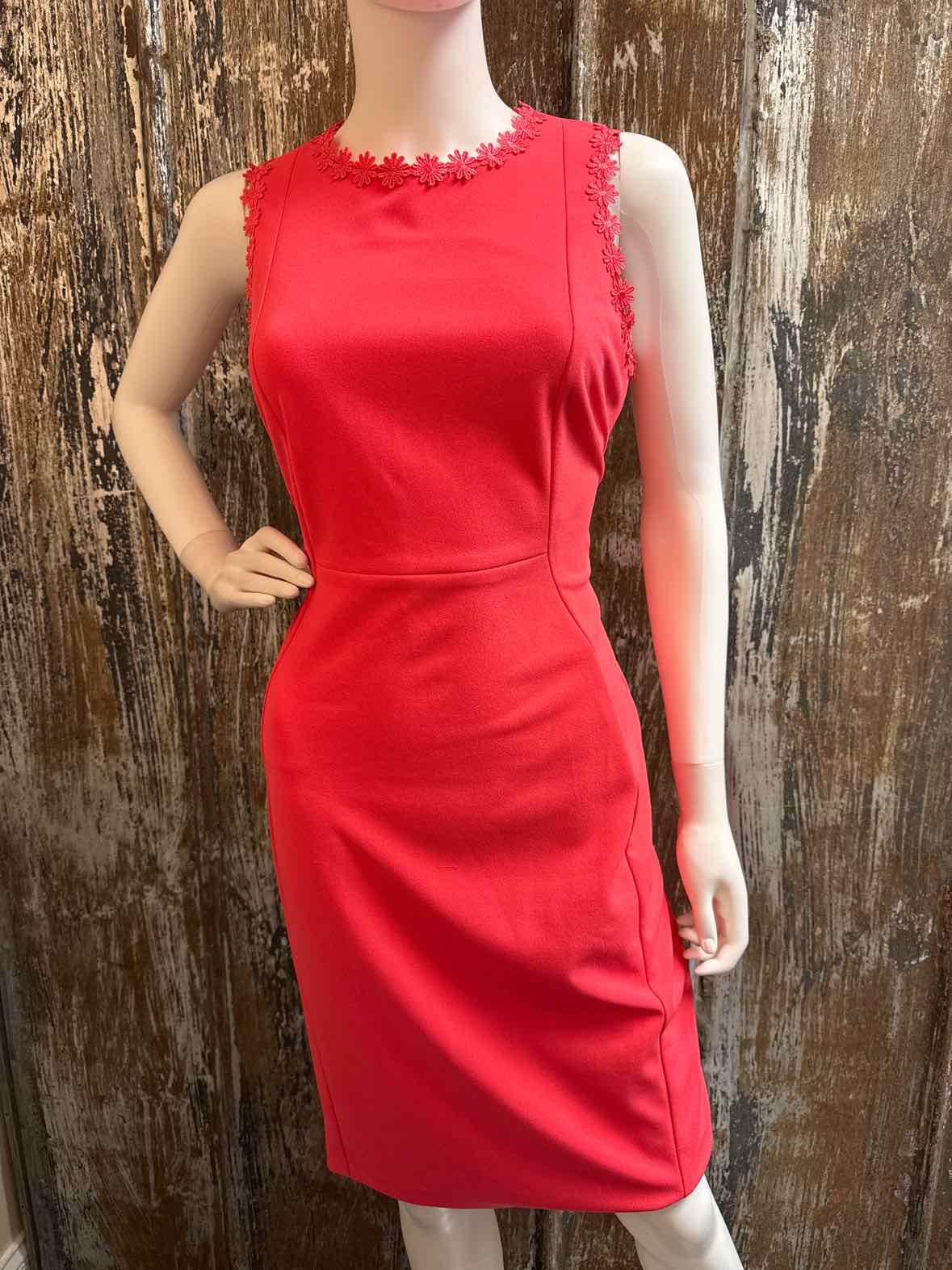 Calvin Klein Size 8 (Medium) Coral Dress