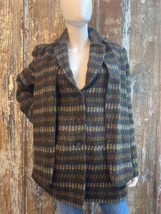 harve benard Size 16 (Extra Large) Blue/Brown Print Coat