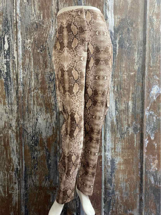 New York & Company Size 10 Brown Animal Print Cargo Pants
