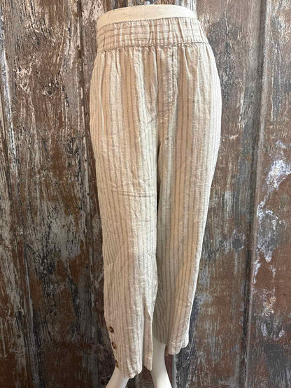 Loft Size Large Petite (12/14) Tan stripe Pants