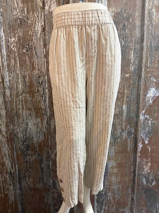 Loft Size Large Petite (12/14) Tan stripe Pants