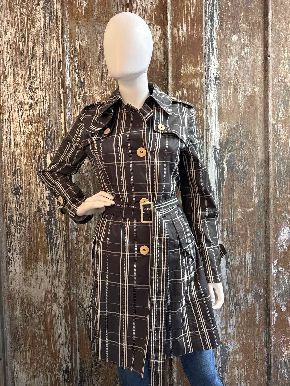 BeanPole Size Medium Black plaid Trenchcoat