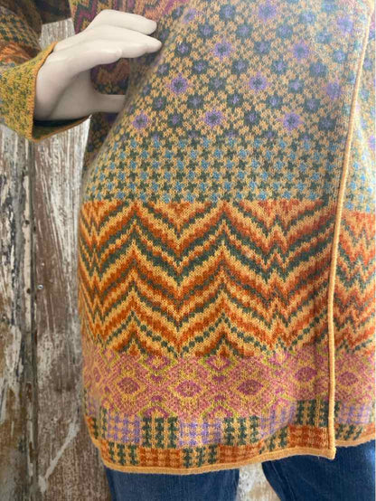 IVKO Size Medium Yellow Print Cardigan
