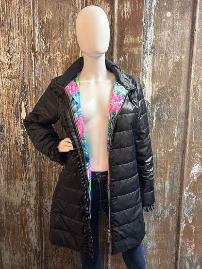 Lilly Pulitzer Size 16 (Extra Large) Black Coat