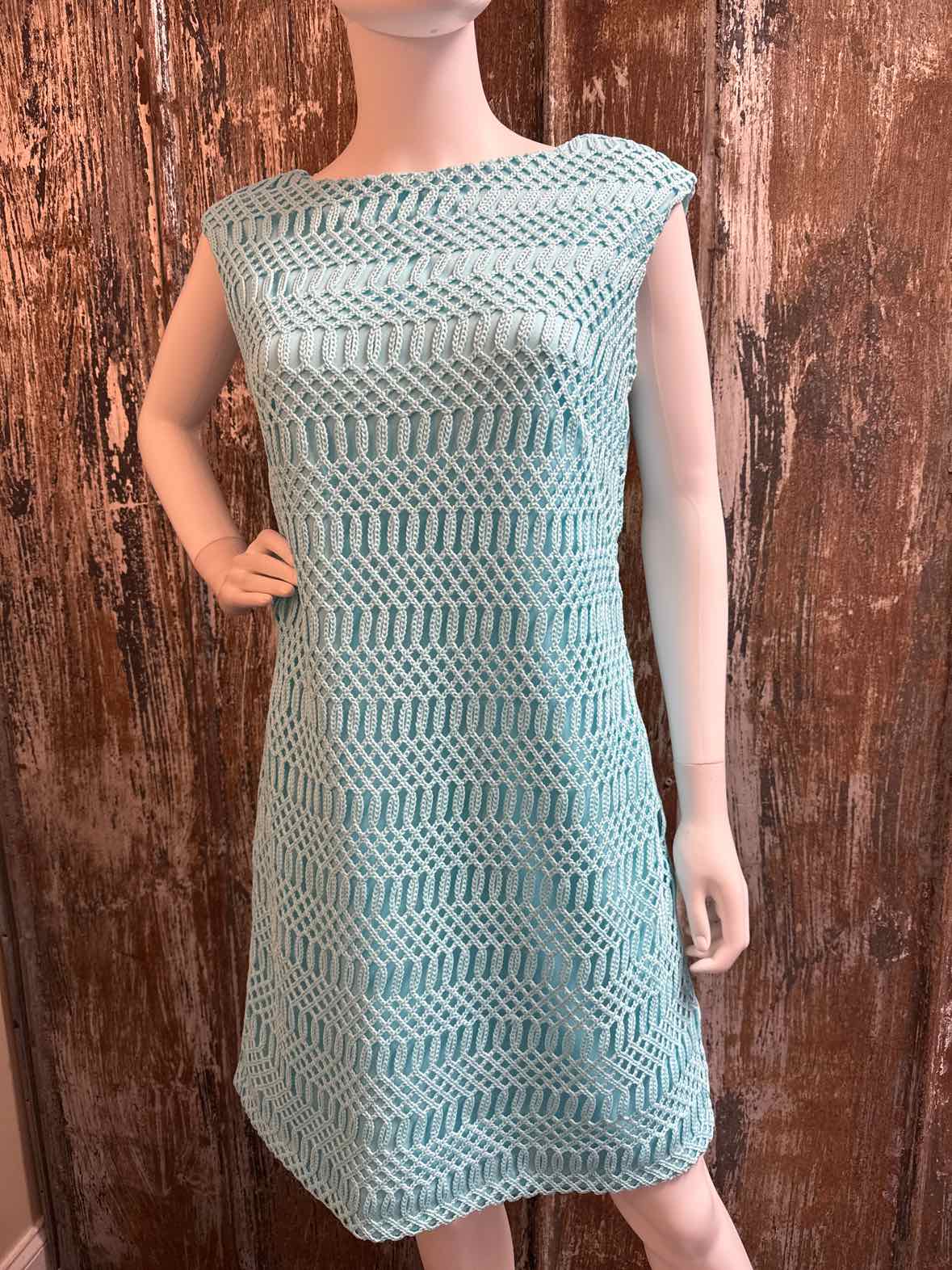 Lauren (Ralph Lauren) Size 12 Petite (Large Petite) Aqua Blue Dress