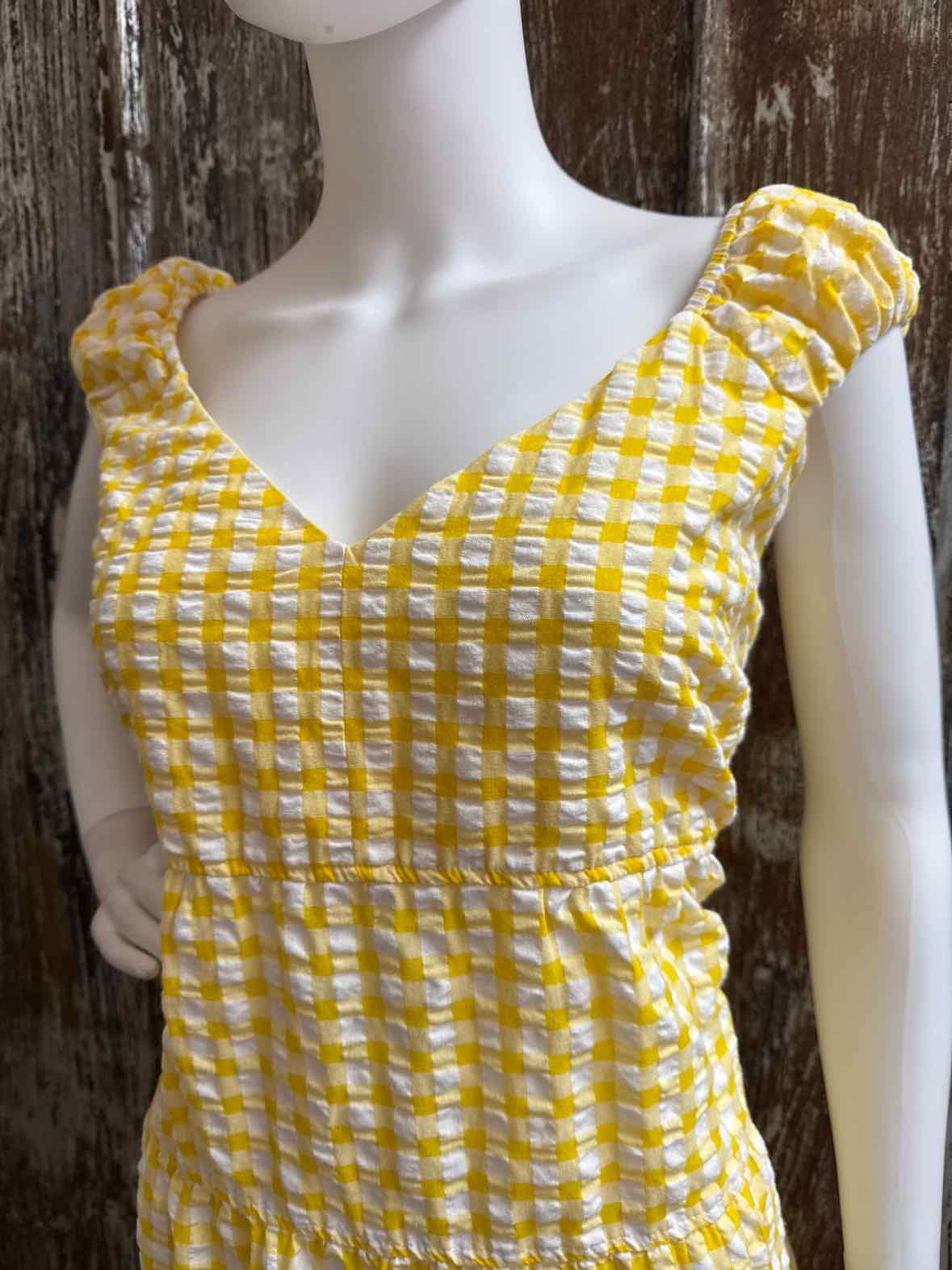 Old Navy Size Large Yellow Check Dress