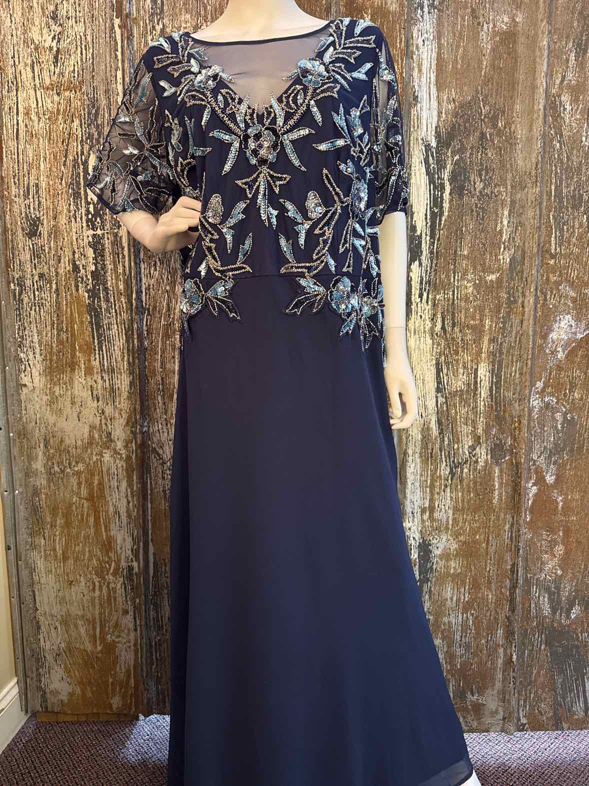 Adrianna Papell Size 22 Navy Evening Dress