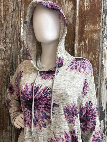 CJ Banks Size 1X Purple/Gray Floral tops