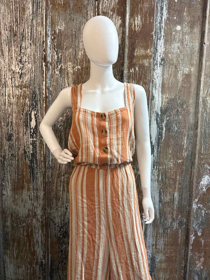 J Jason Wu Size 3X Petite Orange stripe Jumpsuit