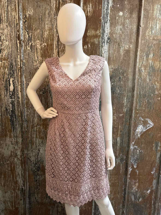 Adrianna Papell Size 8 Petite (Medium) Pink Dress