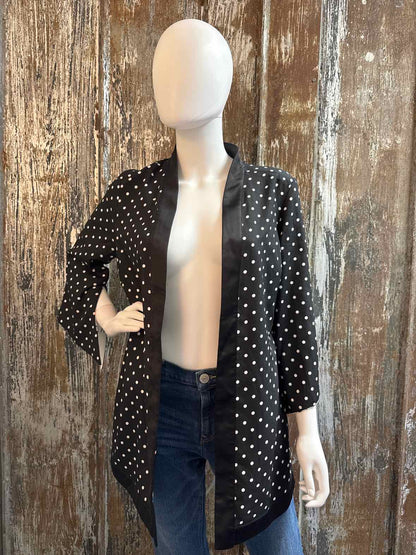 Chico's Size Small/Medium Pink Print/Black Polka Dot Jacket