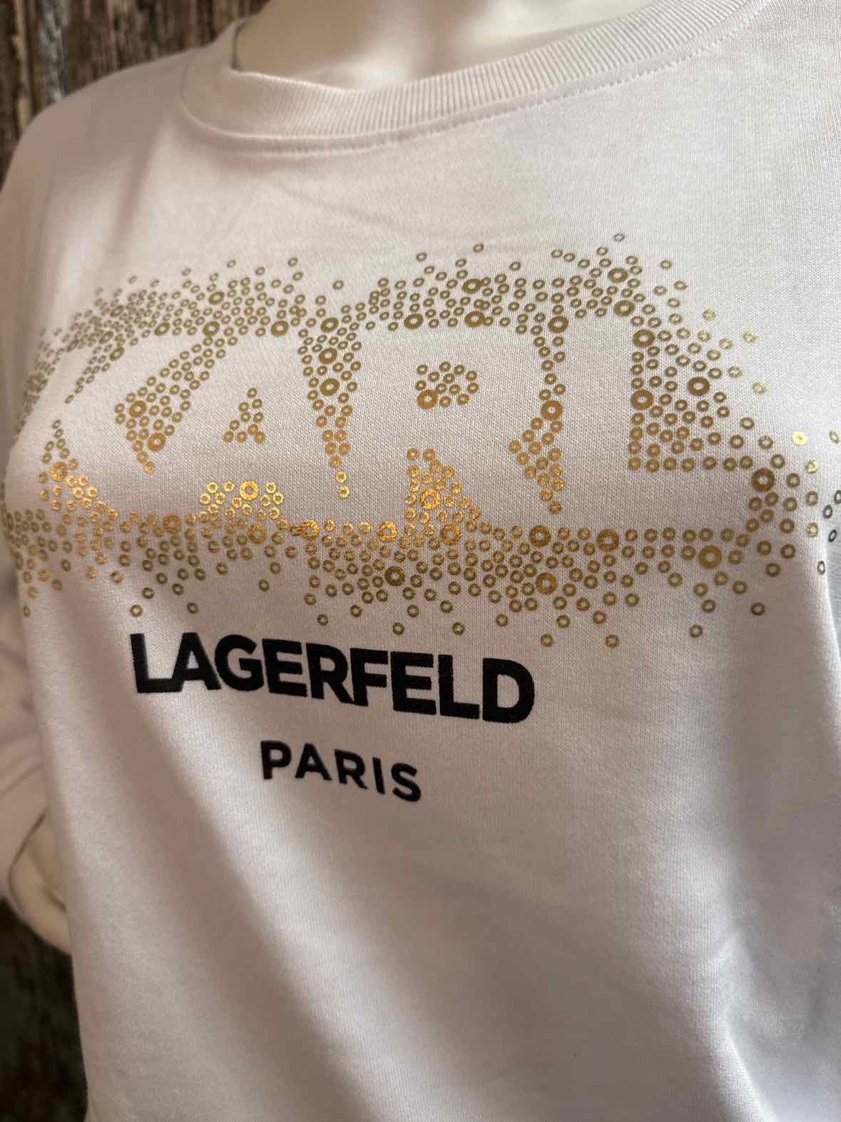 Karl Lagerfeld Size Large White Sweatshirt