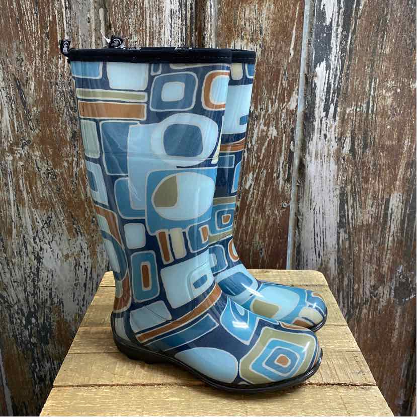 kamik 8 Blue Print Rain Boots