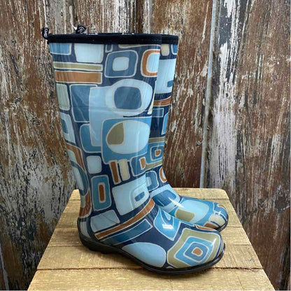 kamik 8 Blue Print Rain Boots