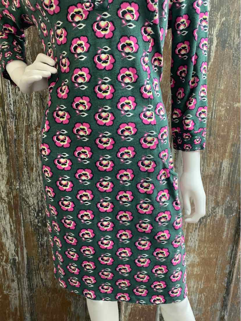 Boden Size 12 (Large) Green Print Dress