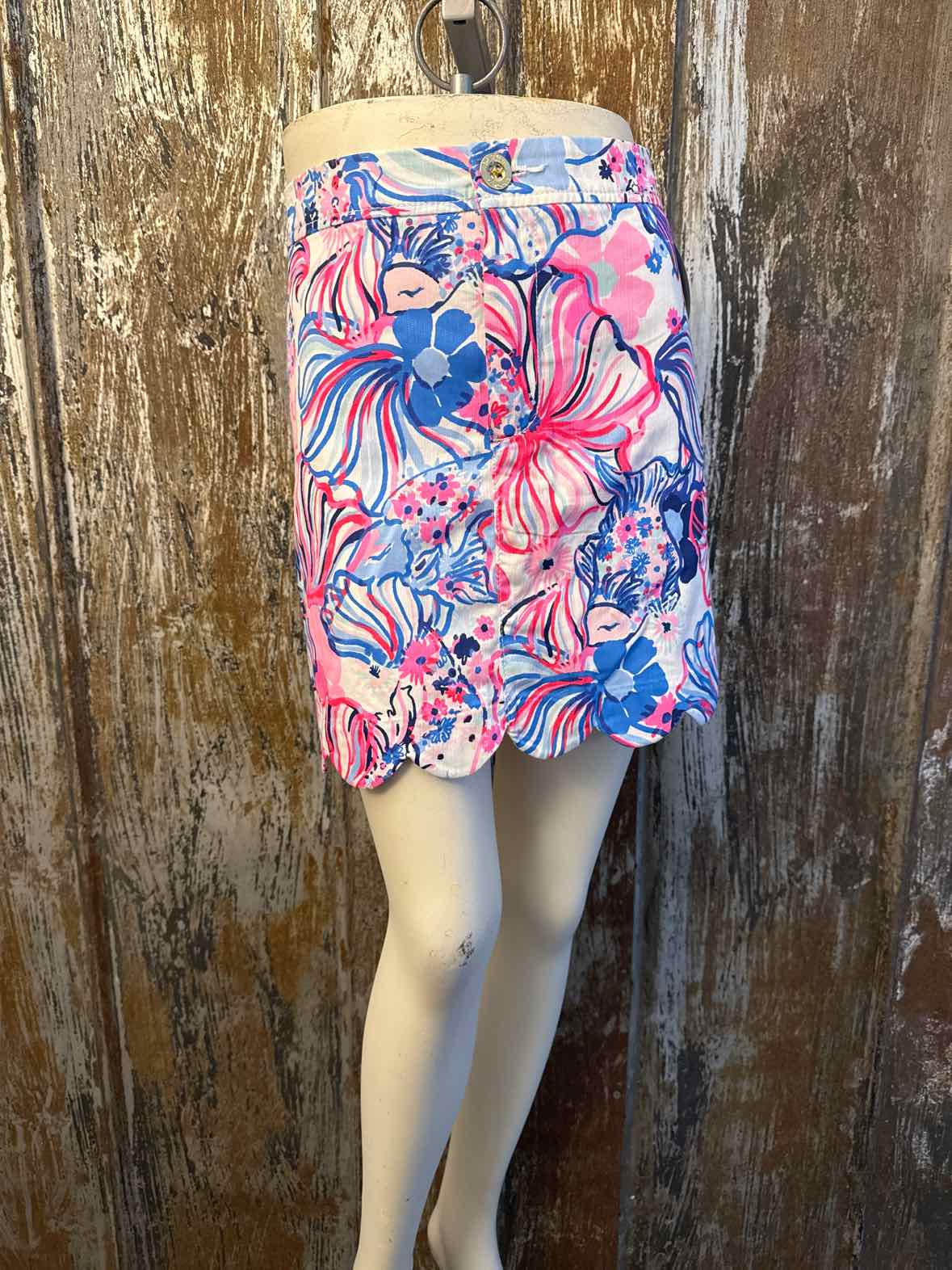 Lilly Pulitzer Size 12 Pink/Blue Print Skort