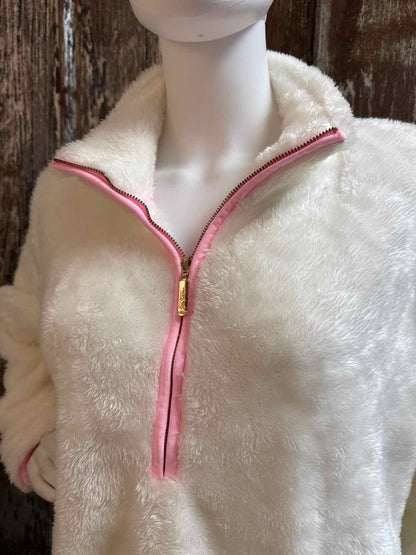 Lilly Pulitzer Size Extra Large White/Pink Fleece Top