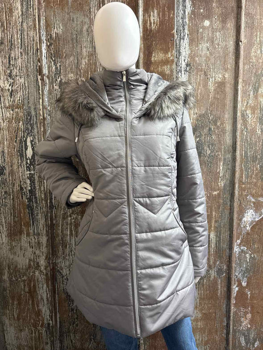 Susan Graver Size Large Gray Winter Coat