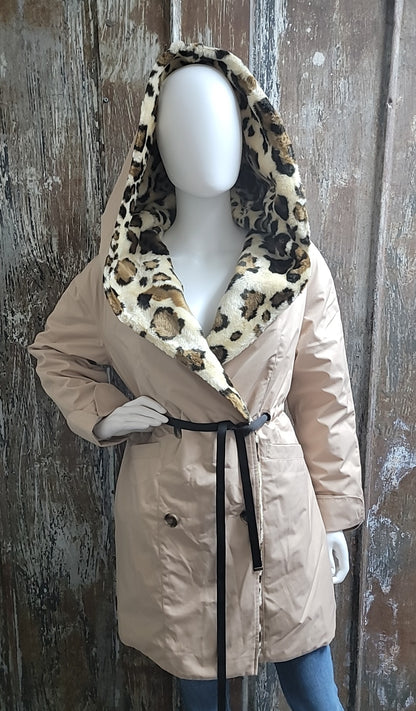 Orolay Size extra small Brown/Animal Print Winter Coat