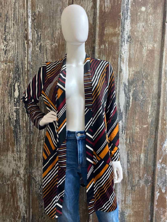 Chico's Size Medium Black Stripe Cardigan
