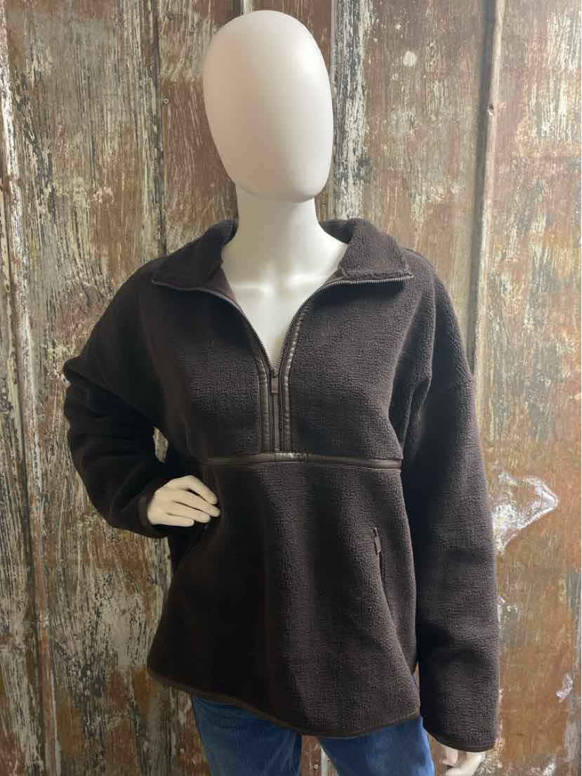 Haven Well Within Size Medium Brown Fleece Top