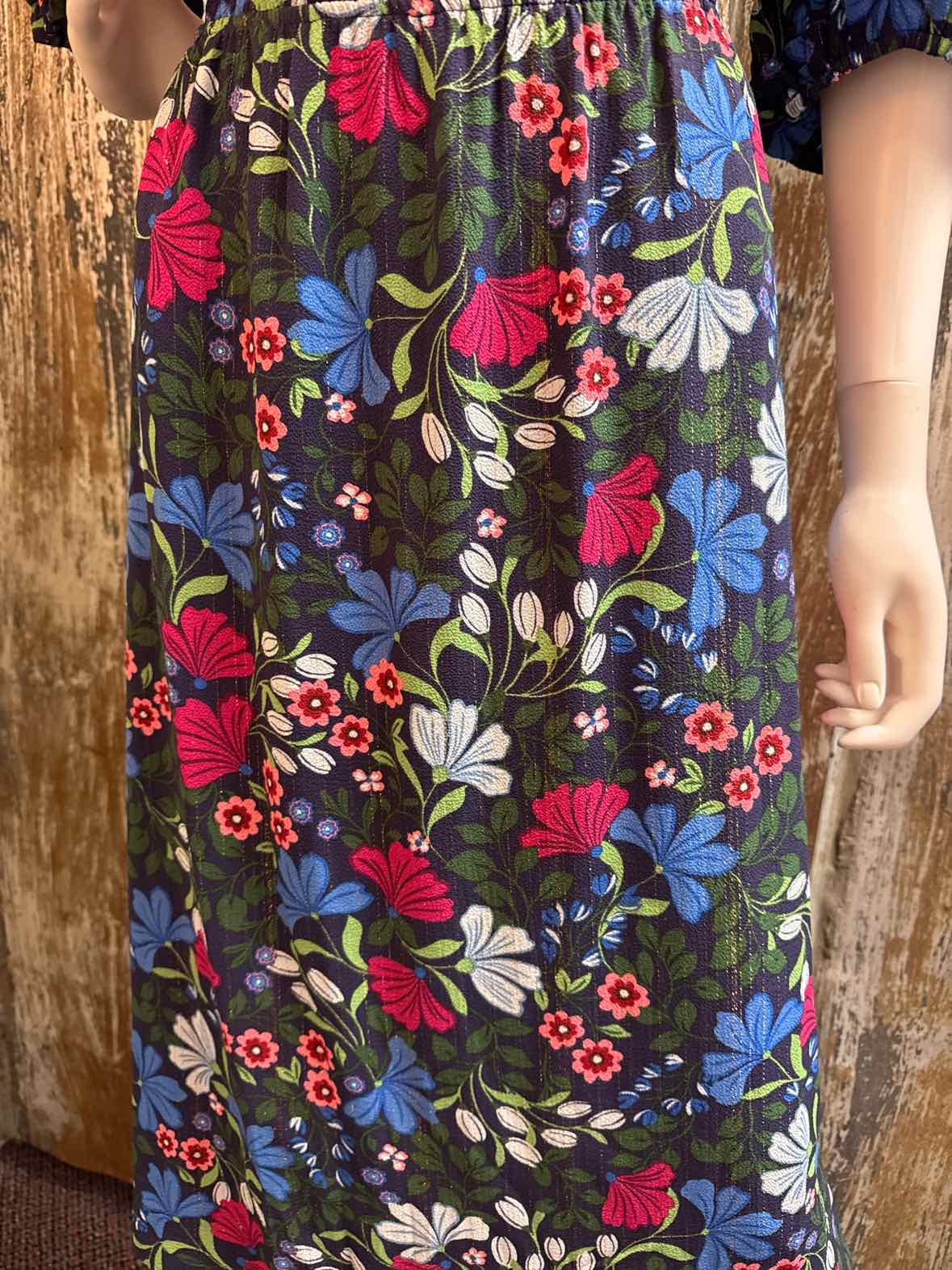 Draper James Size Medium Navy Print Dress