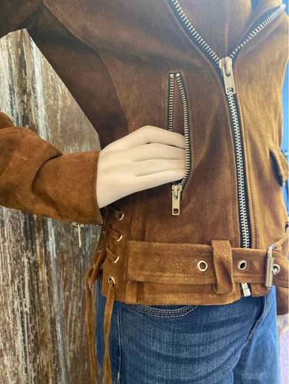 A.L.C. Size small Chestnut Brown Leather Jacket