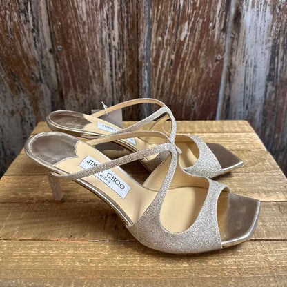 Jimmy Choo 8 Gold Shoes
