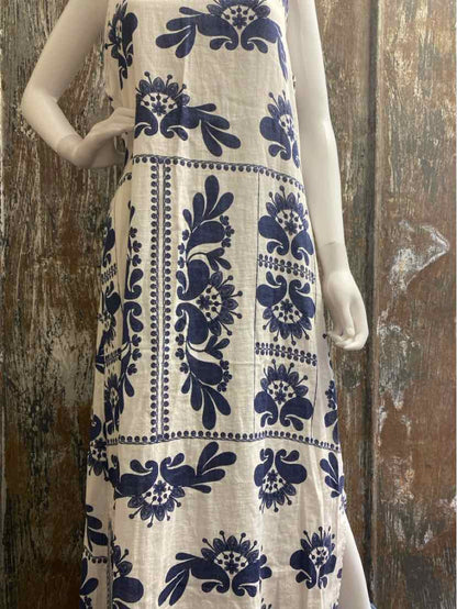 Francesca Bettini Size Large (12/14) Blue & Cream Dress